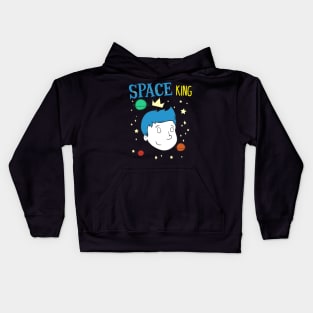 Cute Space King Exploring Outerspace Astronaut Kids Hoodie